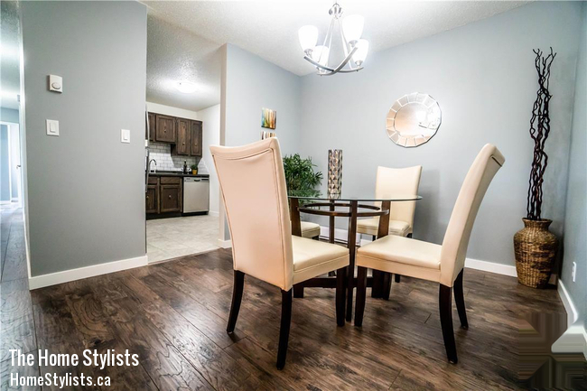 Dining room with our Winnipeg home staging service.