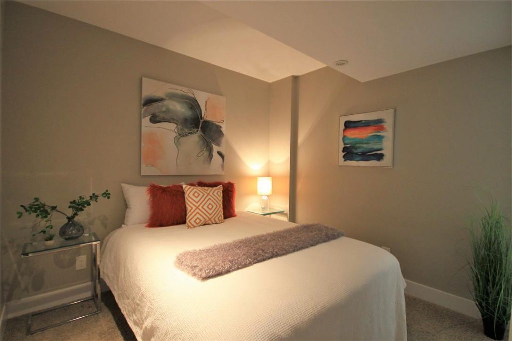 Bedroom in Winnipeg Condo with Home Staging by The Home Stylists